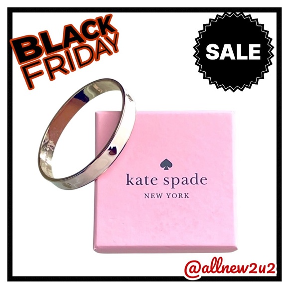 ♥️♥️♥️SOLD Kate Spade Spot The Spade Hinged Bracelet  New with Dust Bag White - Picture 1 of 11